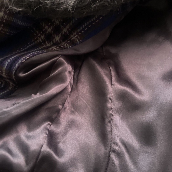 Ezekiel Blue Women’s Plaid Coat With Faux Fur Coat Size S - Picture 7 of 9